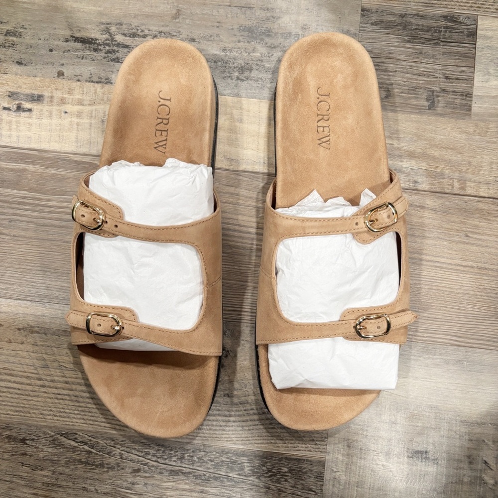 J.‎ Crew Suede Double Strap Slide Sandals
